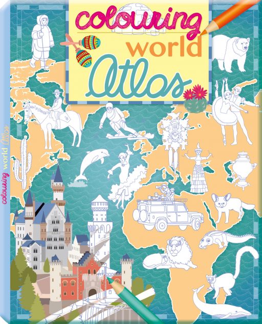 Colouring world Atlas Ant's Books Packager